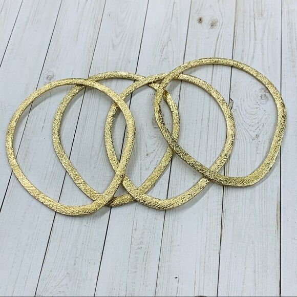 Textured Gold Oblong Bracelet Set - Picture 1 of 4